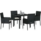 vidaXL 5-dijelni set vrtnih stolova s jastučićima crni poli rattan | shoptok.hr