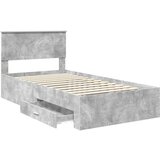  Konstrukcija postelje z vzglavjem Betonsko siva 100 x 200 cm, (5000103322) | Shoptok.si