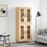 vidaXL Visoka komoda sonoma hrast 69,5x34x180 cm inženirski les | Shoptok.si