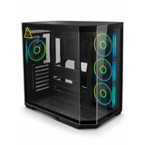 Ryze Mythic MT500 4F Black 1x ARGB fan, 3x ARGB Reverse ATX, Dual chamber case Cijene