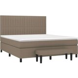 Box spring postelja z vzmetnico taupe 160x200 cm blago, (20896430) | Shoptok.si