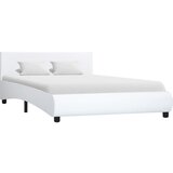 Maison Chic Posteljni okvir - Dvoposteljna postelja - Zakonska postelja belo umetno usnje 140x200 cm-J10249, (21760124) | Shoptok.si
