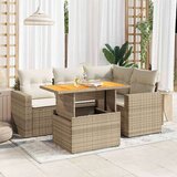 vidaXL 5-dijelni vrtni set sofa s jastucima bež od poliratana | shoptok.hr