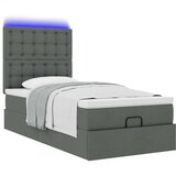 vidaXL Otomanski posteljni okvir z vzmetnico siv 80x200 cm blago | Shoptok.si