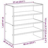 vidaXL Regal za čevlje 2 kosa zložljiva starinski les 60x30x30,5 cm | Shoptok.si