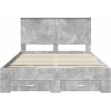  Krevetna konstrukcija s ladicama Betonski sivi 150 x 200 cm | shoptok.hr