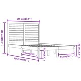  Okvir za krevet od masivnog drva 140 x 190 cm | shoptok.hr
