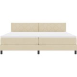  Postelja z vzmetnico z vzmetnico krema 200 x 200 cm blago, (5000126037) | Shoptok.si