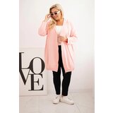 Kesi Women's Plus Size cotton hoodie with a zipper powder pink | shoptok.hr