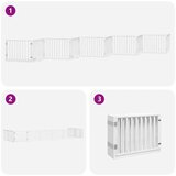 vidaXL Ograda za pse z vrati zložljiva 10 panelov bela 800 cm les | Shoptok.si