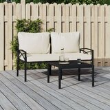  Vrtne stolice s jastucima boje pijeska 2 kom 62x75x79 m čelične | shoptok.hr