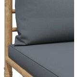  Srednja vrtna sofa od bambusa s tamnosivim jastucima | shoptok.hr