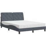  The Living Store Posteljni z vzmetnico temno siv 140x190 cm žamet - Postelja, (21491131) | Shoptok.si