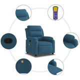  Masažni naslonjač plavi baršunasti | shoptok.hr