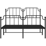Metalni okvir kreveta s uzglavljem i podnožjem crni 140x190 cm | shoptok.hr