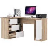 AKORD B20 Kotna Pisalna Miza, Leva Izvedba, Hrast Sonoma/Bela, (5000332981) | Shoptok.si