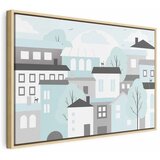  Slika - Colorful Town (1 Part) Wide 120x80 U prirodnom drvenom okviru | shoptok.hr