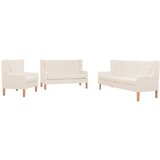  3-dijelni set sofa od tkanine krem bijeli | shoptok.hr
