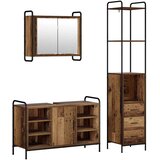  Set ormarića za kupaonicu 3 kom. Staro drvo 40 x 36 x 200 5 cm - Staro drvo Kuhinjska elemenata (1 vrata i 2 police) + viseći or | shoptok.hr