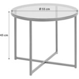Actona Stranska mizica s steklenim vrhom Cross , ⌀ 55 cm | Shoptok.si