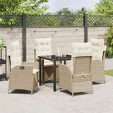  Set za blagovanje u vrtu s jastučićima Bež Poly rattan | shoptok.hr