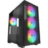 kućište gaming rampage craft cruiser V1 mesh tempered glass black 4*14cm rgb fan hub controller type-c e-atx big-t, 40412