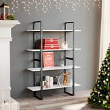  The Living Store Knjižna omara 4-nadstropna bela 100x30x140 cm iverna plošča - Knjižna Omara, (21431687) Cene