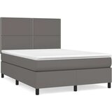  Krevet s oprugama i madracem sivi 140x190 cm od umjetne kože | shoptok.hr