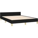  Za krevet s uzglavljem crni 140 x 200 cm od tkanine | shoptok.hr