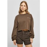 UC Ladies Ladies Cropped Small Embroidery Terry Crewneck brown Cene