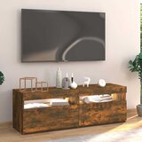 TV ormarić s LED svjetlima boja dimljenog hrasta 120x35x40 cm | Eponuda.com