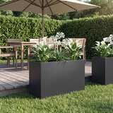  Vrtna saksija Crna 80 x 40 x 50 cm Čelična vrata | shoptok.hr