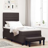 Box Spring Krevet s Madracem i Klupom Tamno smeđa 100x200 cm Tkanina | shoptok.hr