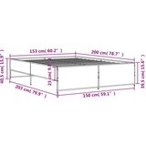 vidaXL Posteljni okvir siva sonoma 150x200 cm inž. les in kovina, (21128208) | Shoptok.si