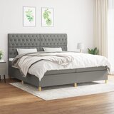  Krevet s oprugama i madracem tamnosivi 200 x 200 cm od tkanine | shoptok.hr