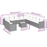  12-dijelni set vrtnih sofa od poliratana s jastucima crni | shoptok.hr