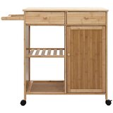  Kuhinjska Kolica s Kotačima Prirodna 90 5 x 36 x 86 5 cm Bambus | shoptok.hr