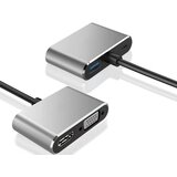  Adapter USB-C na HDMI 4K VGA hub USB 3.0 USB-C napajalnik | Shoptok.si