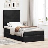 vidaXL Otomanski posteljni okvir z vzmetnicami črn 80x200cm žamet | Shoptok.si