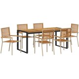  Vrtni set za objed 7 pcs Bež i smeđa poliratan | shoptok.hr