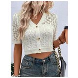 Dewberry 31766 Knit Short Sleeve Cardigan-STONE | shoptok.hr