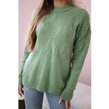 Kesi Pullover sweater with fashionable dark mint fabric | Shoptok.si