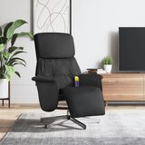  Masažni naslonjač od tkanine s osloncem za noge crni | shoptok.hr