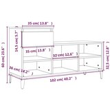 Ormarić za cipele bijeli 102 x 36 x 60 cm od konstruiranog drva | shoptok.hr