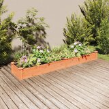 vidaXL Povišena vrtna gredica s oblogom smeđa 240x45x25 cm od jelovine Cijene