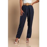 Fenzy Dolge Hlače Z Okrasnim Pasom, Temno Modre | Shoptok.si