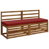  Jastučići za klupe - 2 dijela VUGHT 2 kom. 100% poliester - Burgundac (poliester) 140 x 50 cm 2 | shoptok.hr