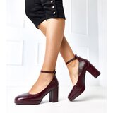  Burgundy Patent Leather Pumps on a Chunky Heel Batuma | ePonuda.com
