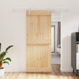 vidaXL Drsna vrata s kompletom vodil 85x210 cm trdna borovina Cene