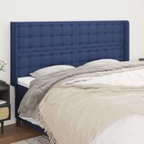  Vzglavje z ušesi modro 203x16x118/128 cm blago, (20932465) Cene